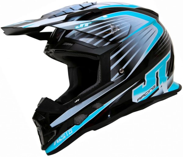 Шлем кроссовый  ALS1.0 черно-голубой фото 1
